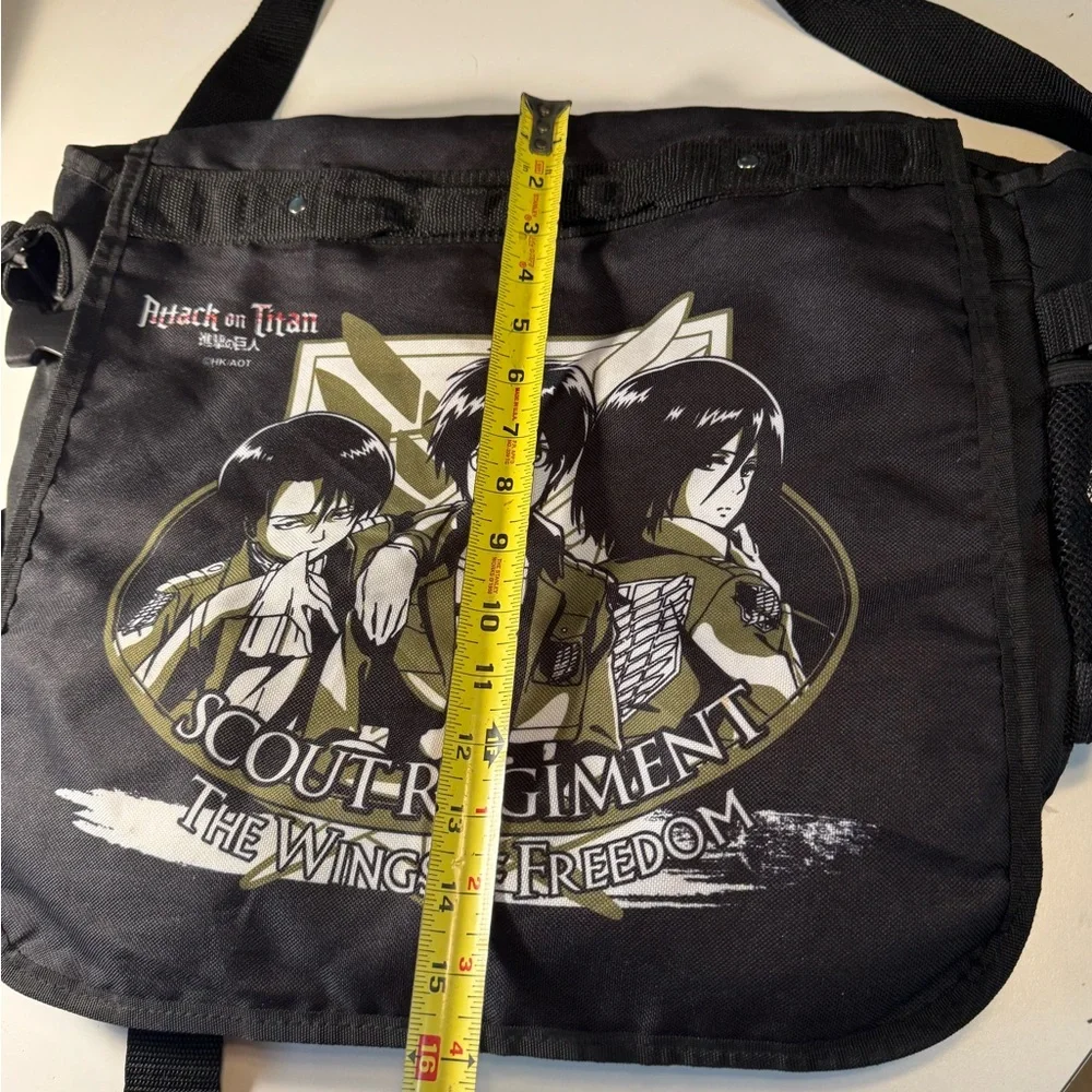 Attack on Titan Anime Black Scout Regiment Messenger Bag Laptop / Book Bag